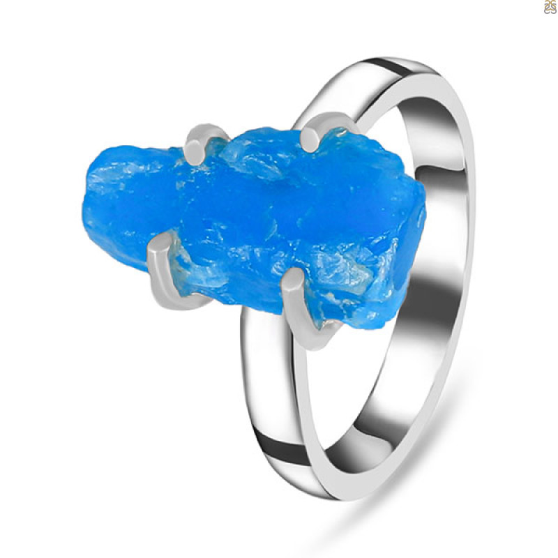 Neon Apatite Rough Ring-R-Size-6 NAR-2-183