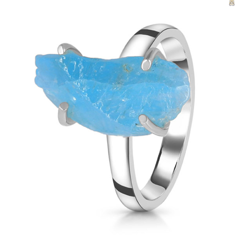 Neon Apatite Rough Ring-R-Size-6 NAR-2-201