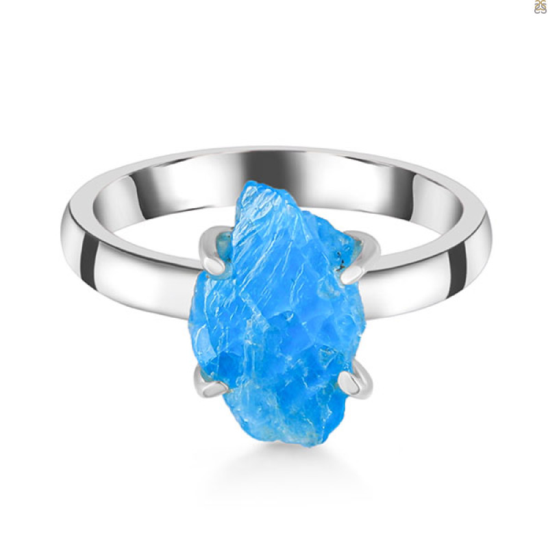 Neon Apatite Rough Ring-R-Size-10 NAR-2-238