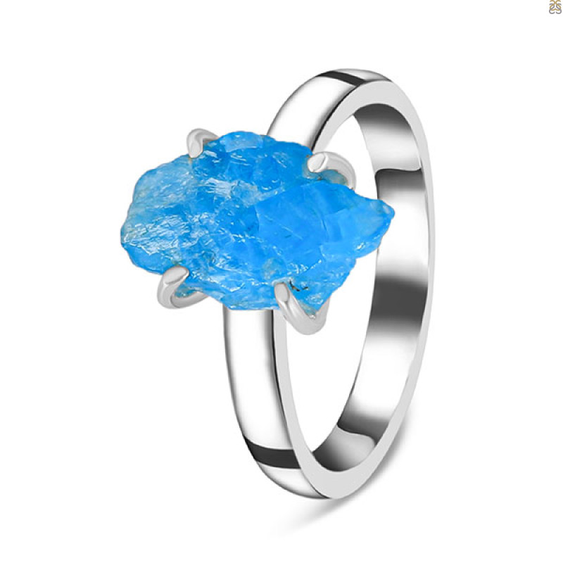 Neon Apatite Rough Ring-R-Size-10 NAR-2-238
