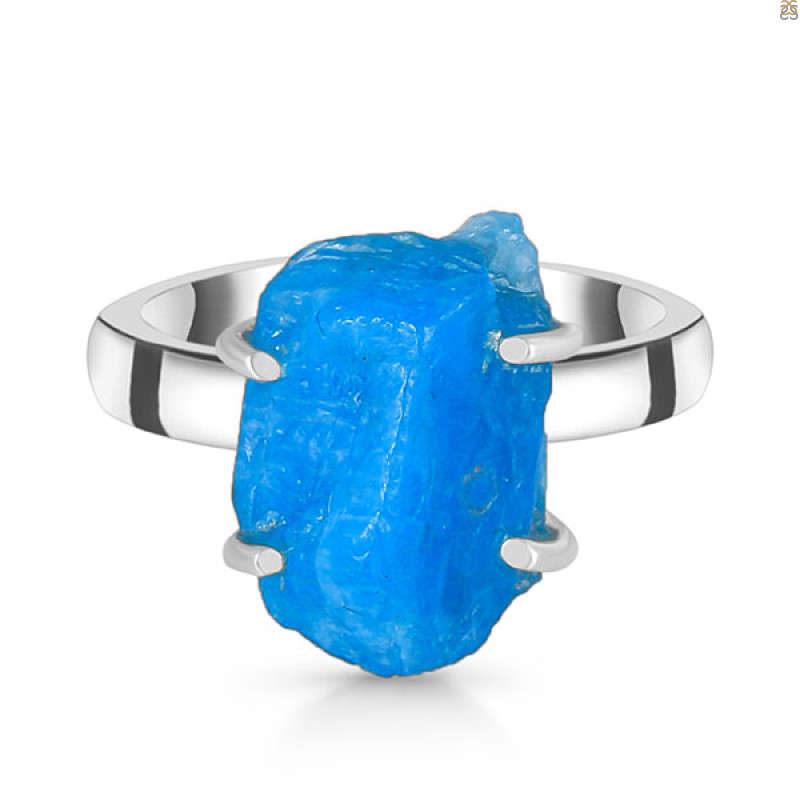 Neon Apatite Rough Ring-R-Size-7 NAR-2-246