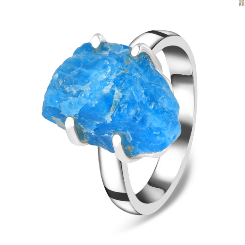 Neon Apatite Rough Adjustable Ring-ADJ-R NAR-2-25