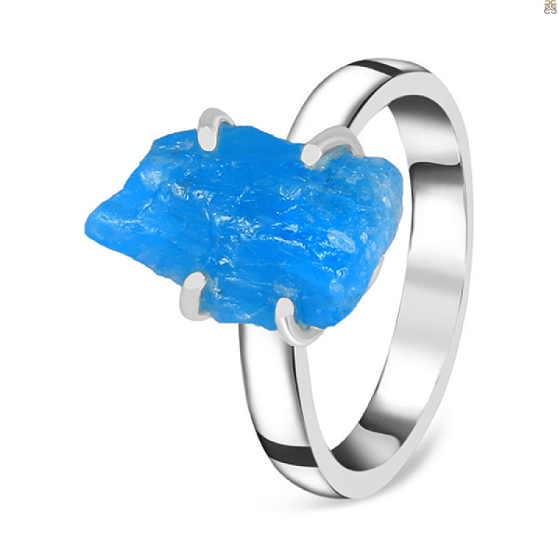 Neon Apatite Rough Ring-R-Size-8 NAR-2-256