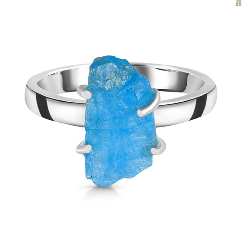 Neon Apatite Rough Ring-R-Size-10 NAR-2-258