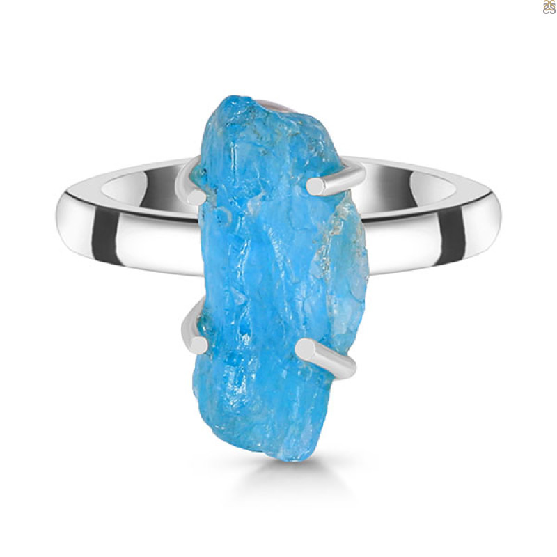 Neon Apatite Rough Ring-R-Size-8 NAR-2-259