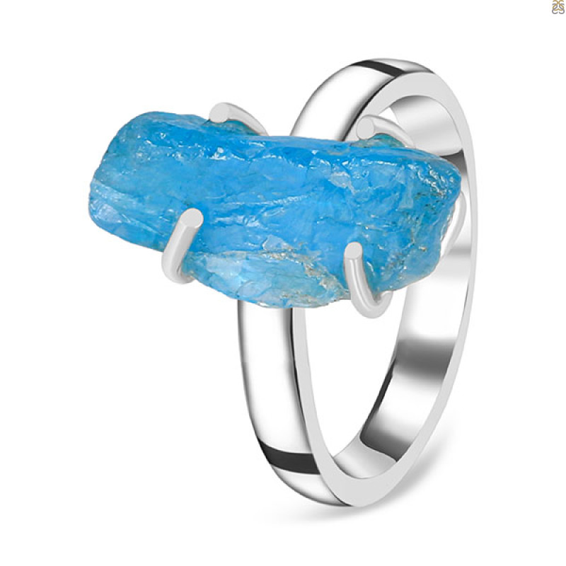 Neon Apatite Rough Ring-R-Size-8 NAR-2-259