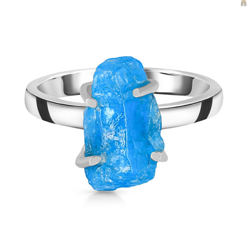 Neon Apatite Rough Ring-R-Size-7 NAR-2-261