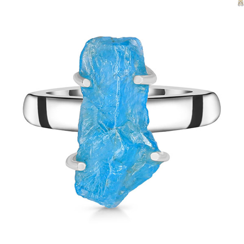 Neon Apatite Rough Ring-R-Size-10 NAR-2-263