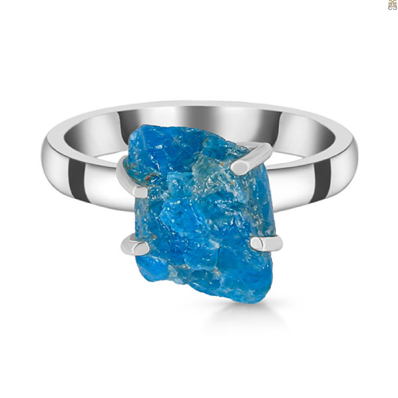 Neon Apatite Rough Ring-R-Size-8 NAR-2-264
