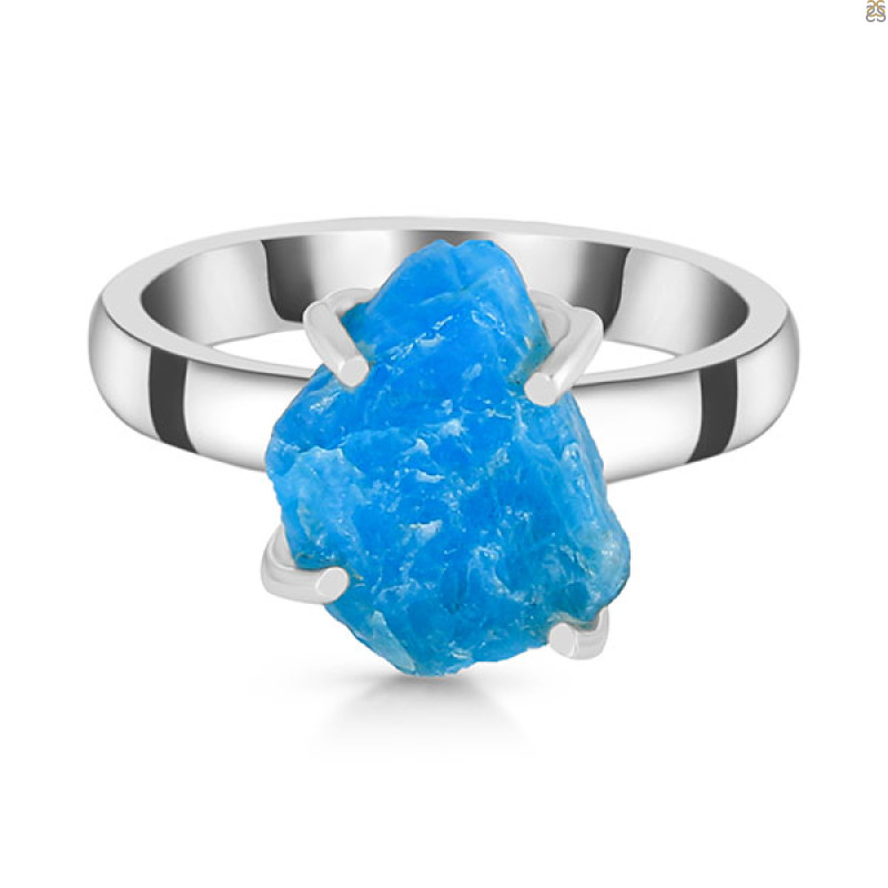 Neon Apatite Rough Ring-R-Size-6 NAR-2-267