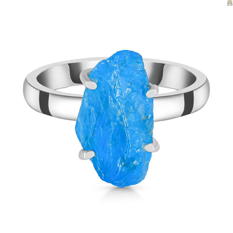 Neon Apatite Rough Ring-R-Size-8 NAR-2-268