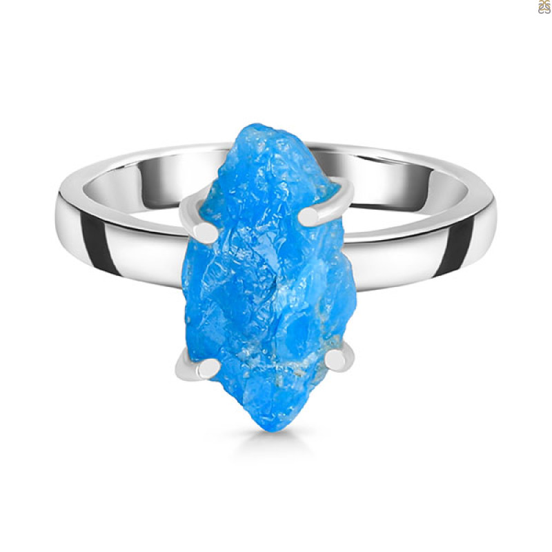 Neon Apatite Rough Ring-R-Size-8 NAR-2-269