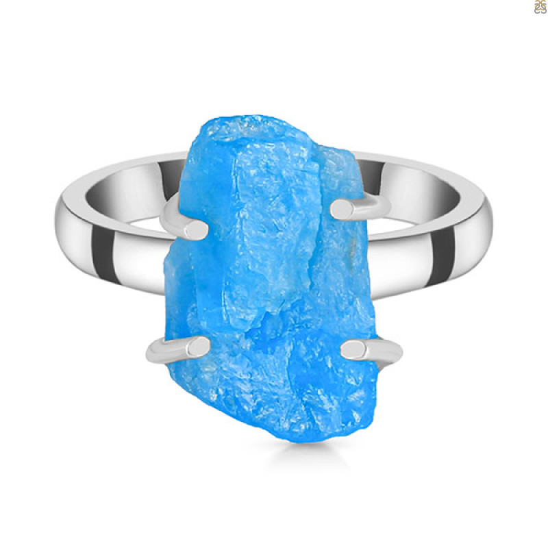 Neon Apatite Rough Ring-R-Size-7 NAR-2-270
