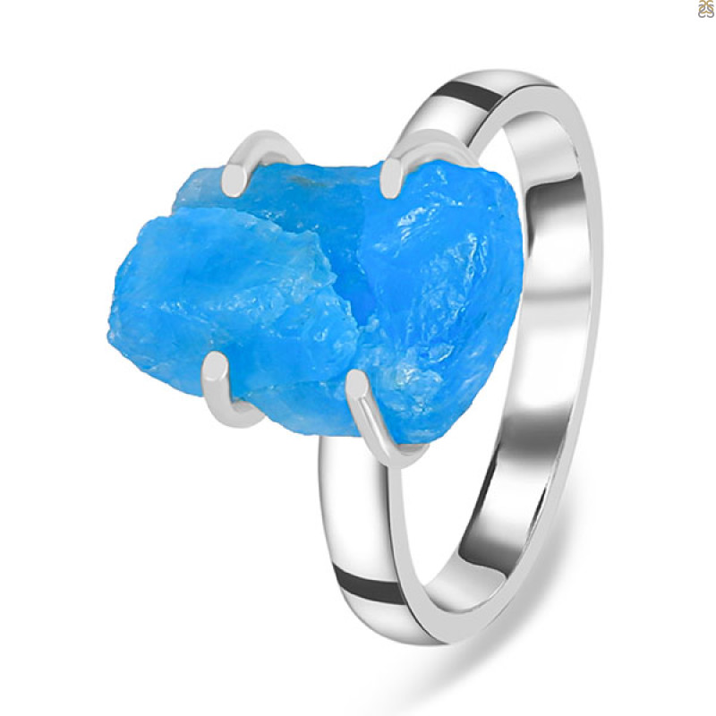 Neon Apatite Rough Ring-R-Size-7 NAR-2-270