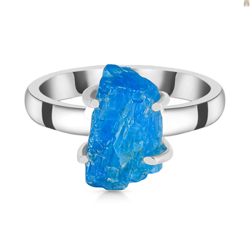 Neon Apatite Rough Ring-R-Size-8 NAR-2-271
