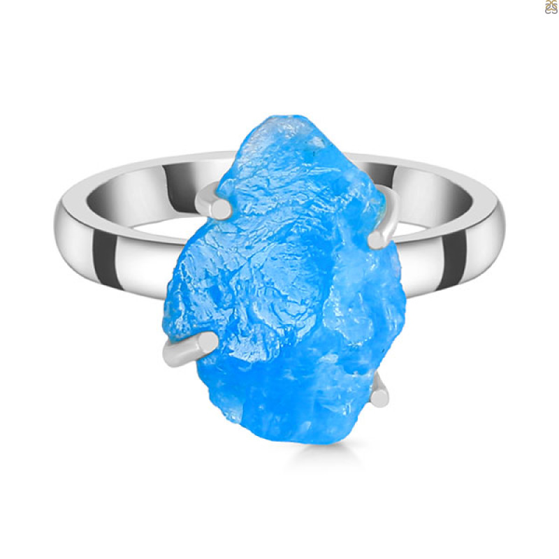 Neon Apatite Rough Ring-R-Size-7 NAR-2-272