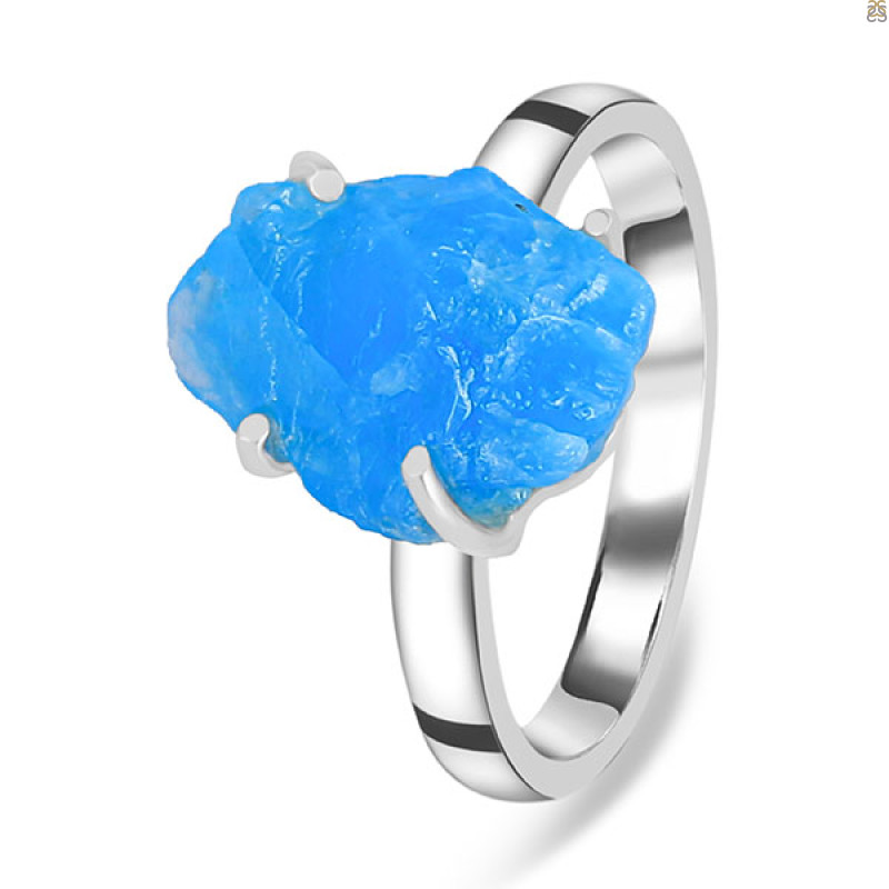 Neon Apatite Rough Ring-R-Size-7 NAR-2-272