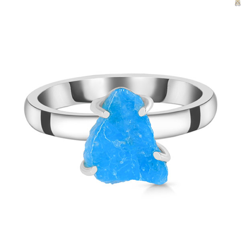 Neon Apatite Rough Ring-R-Size-10 NAR-2-274