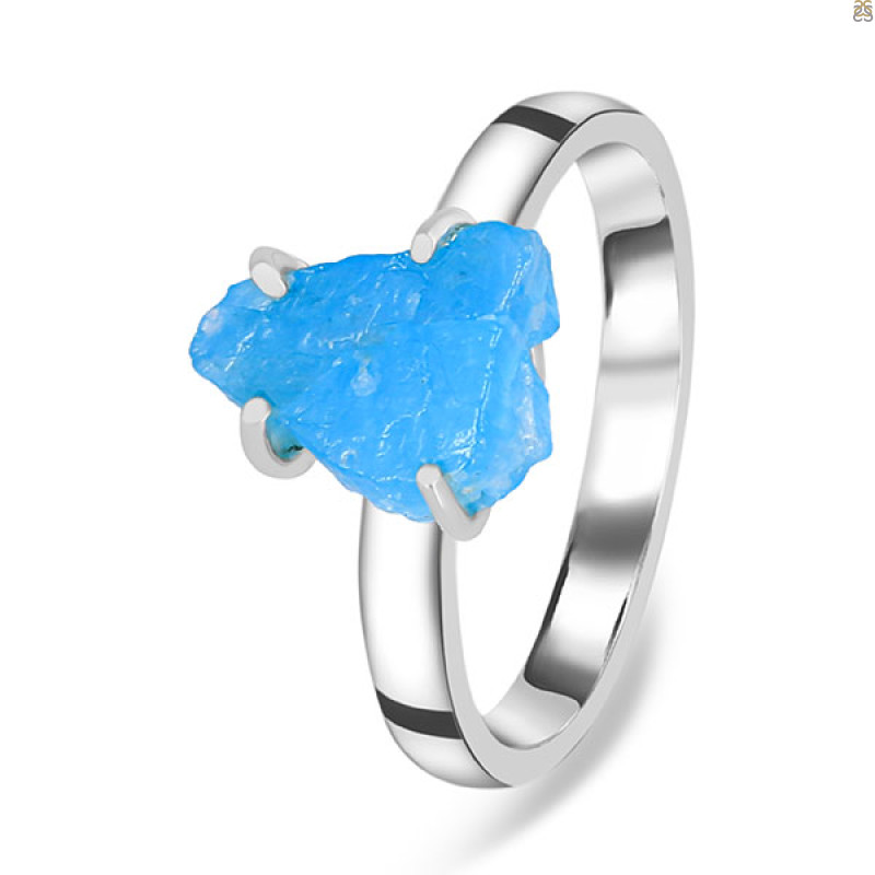 Neon Apatite Rough Ring-R-Size-10 NAR-2-274
