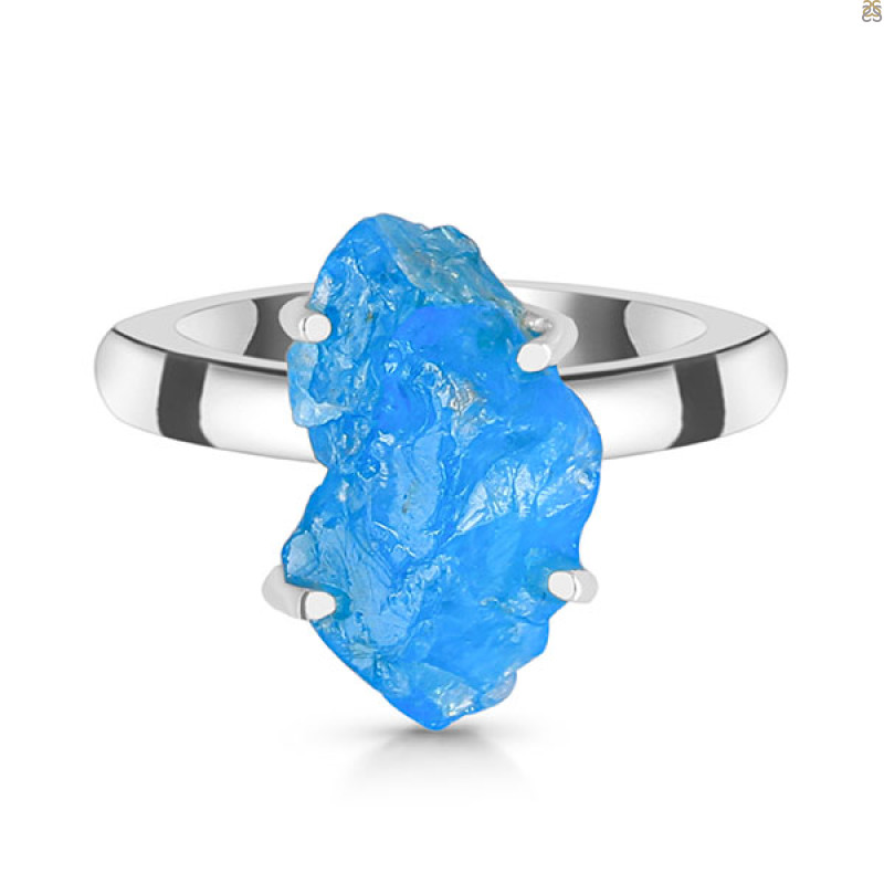Neon Apatite Rough Ring-R-Size-10 NAR-2-276
