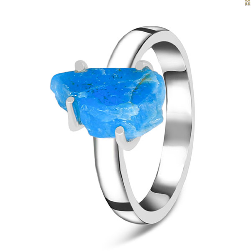 Neon Apatite Rough Ring-R-Size-8 NAR-2-277