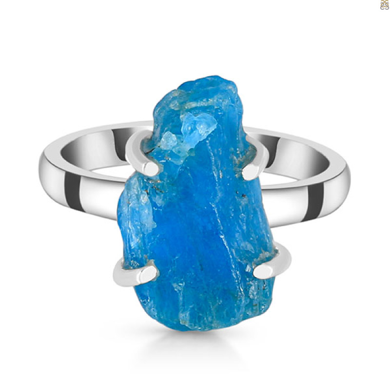 Neon Apatite Rough Ring-R-Size-6 NAR-2-278