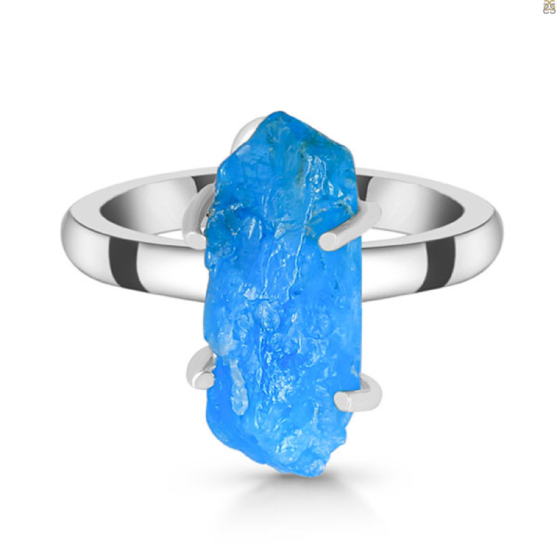 Neon Apatite Rough Ring-R-Size-8 NAR-2-279