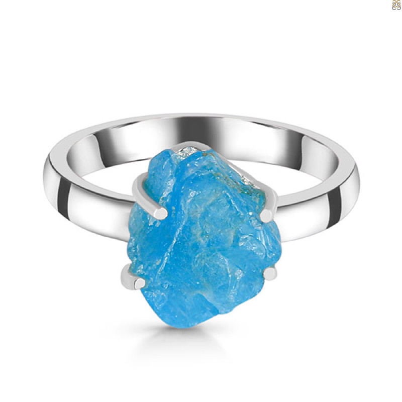 Neon Apatite Rough Ring-R-Size-10 NAR-2-280