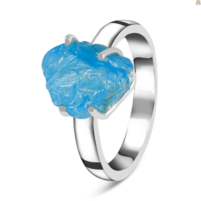 Neon Apatite Rough Ring-R-Size-10 NAR-2-280