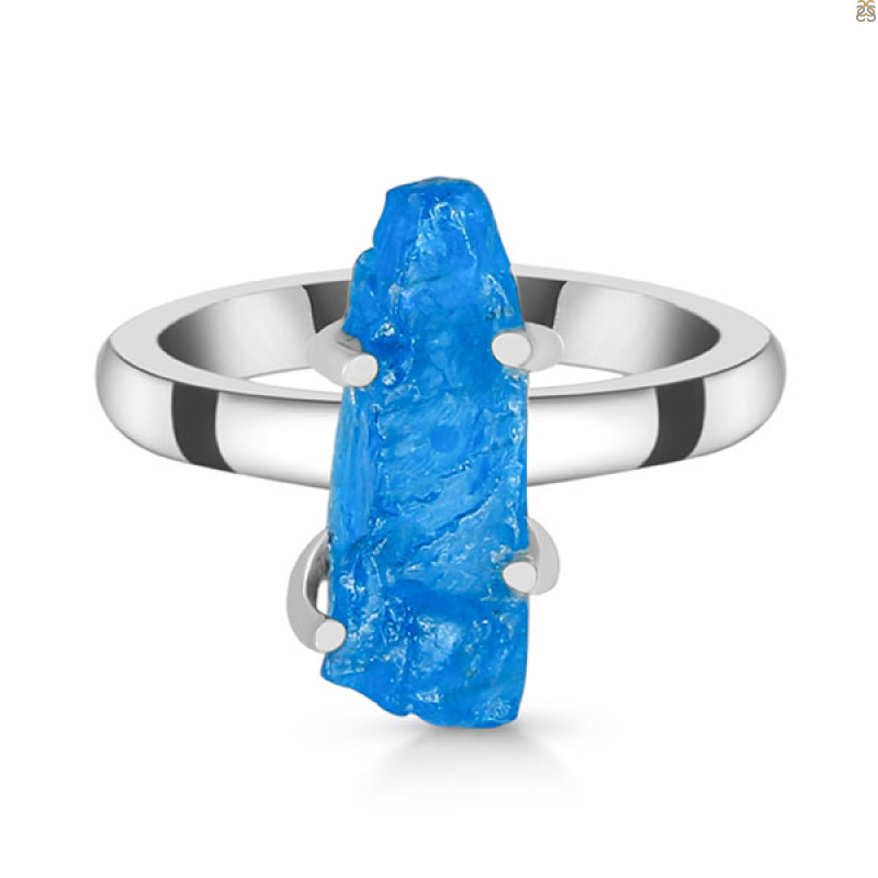 Neon Apatite Rough Ring-R-Size-6 NAR-2-281