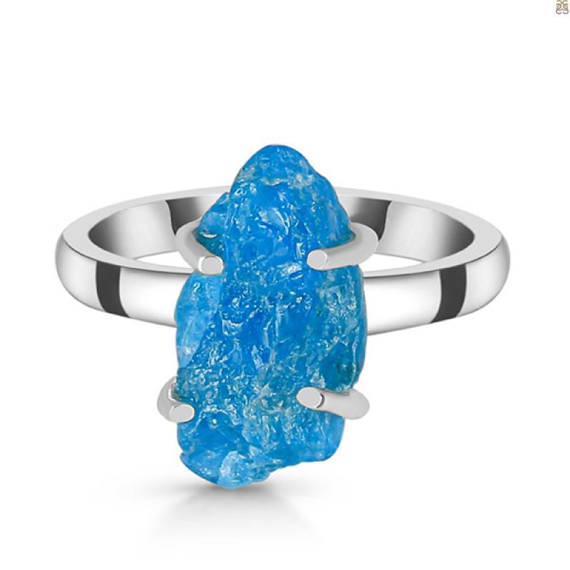 Neon Apatite Rough Ring-R-Size-8 NAR-2-283