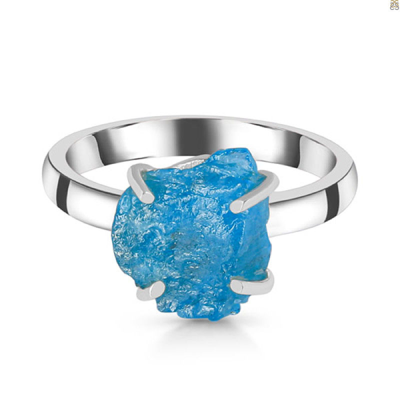 Neon Apatite Rough Ring-R-Size-8 NAR-2-284