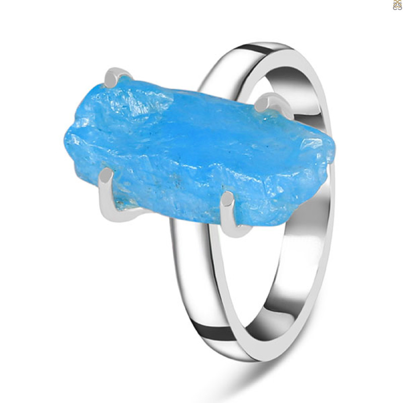 Neon Apatite Rough Ring-R-Size-9 NAR-2-287