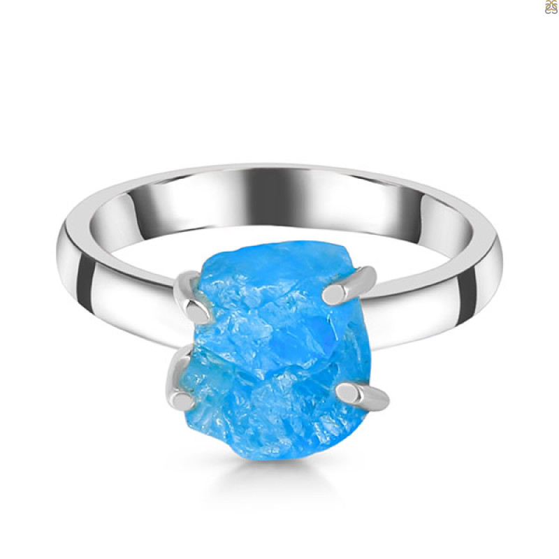 Neon Apatite Rough Ring-R-Size-8 NAR-2-288