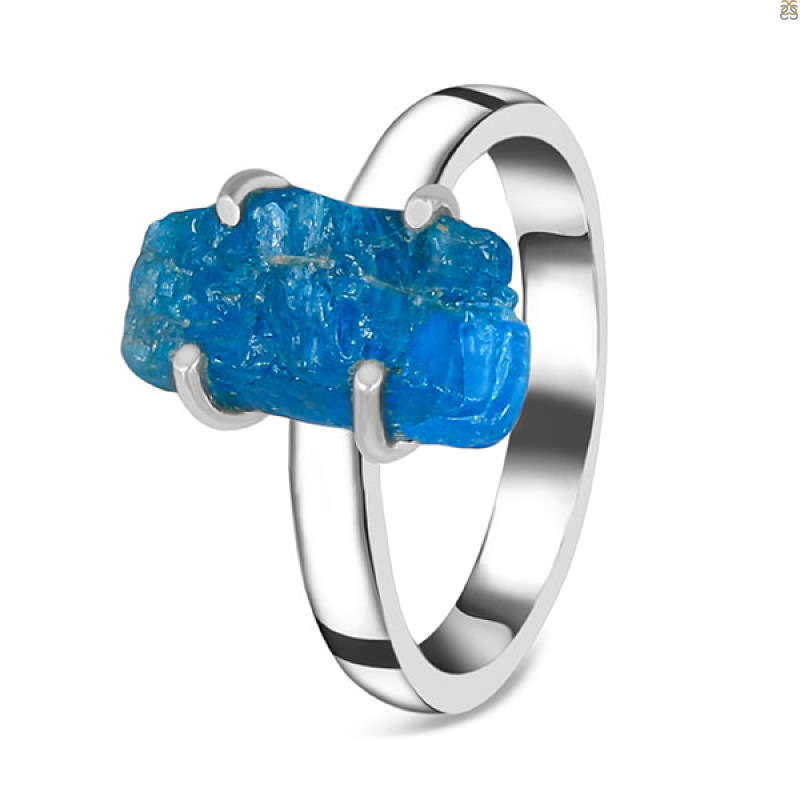 Neon Apatite Rough Ring-R-Size-10 NAR-2-289