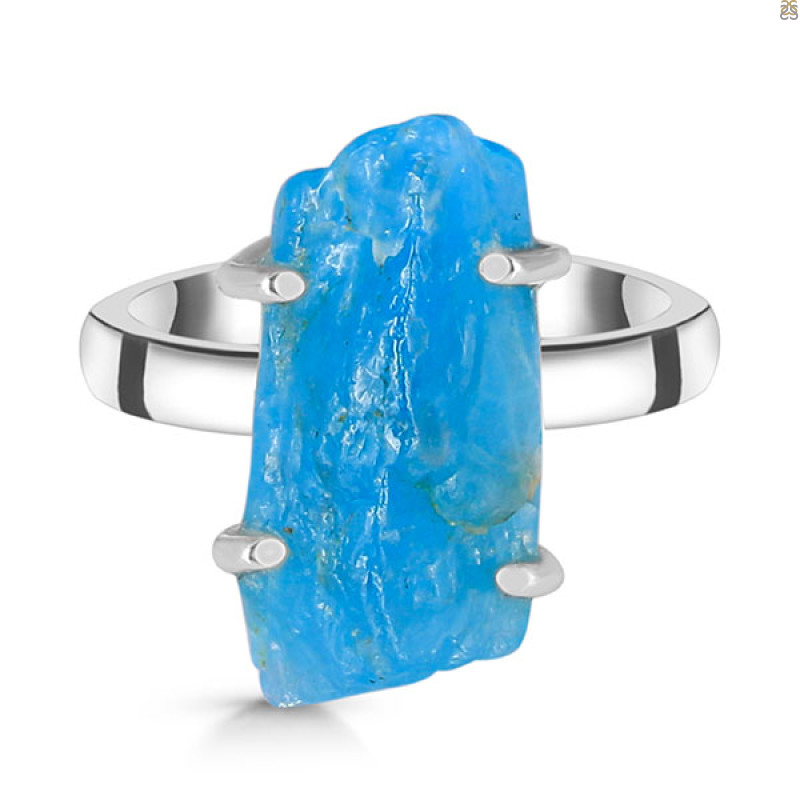 Neon Apatite Rough Ring-R-Size-6 NAR-2-290