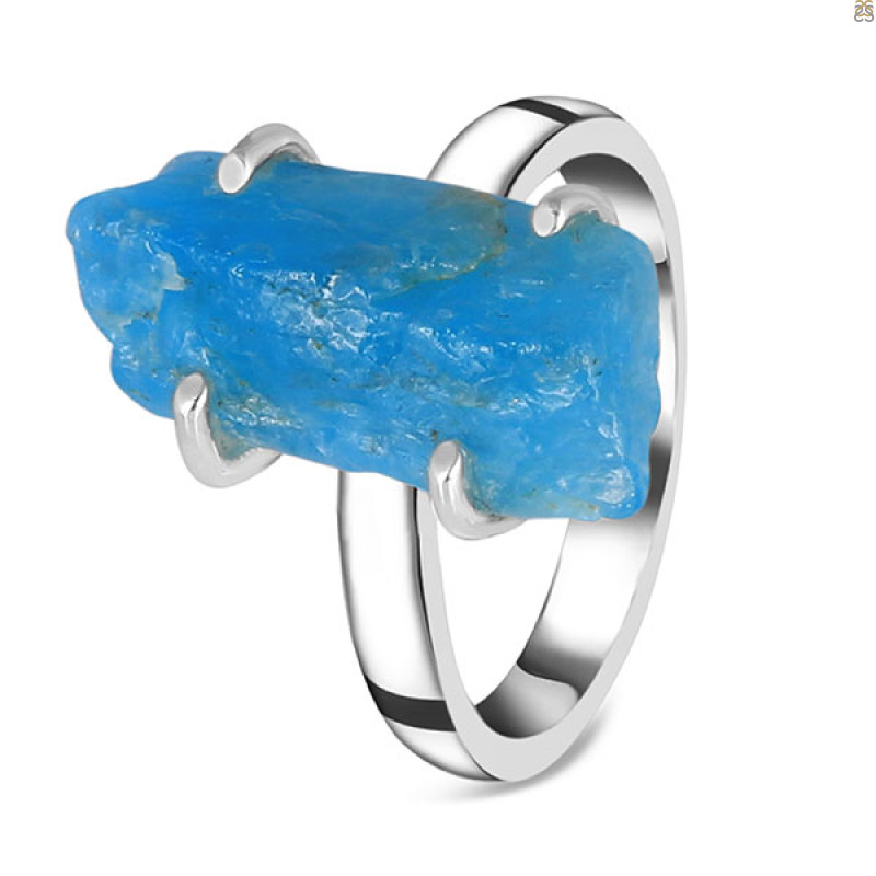 Neon Apatite Rough Ring-R-Size-6 NAR-2-290