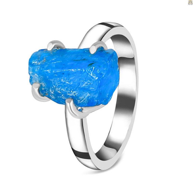 Neon Apatite Rough Ring-R-Size-6 NAR-2-291