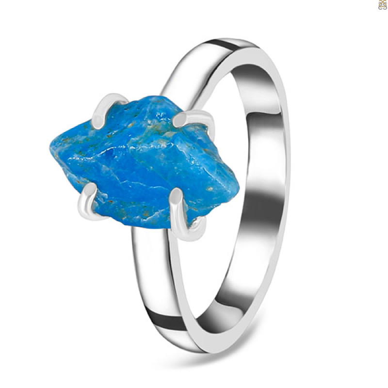 Neon Apatite Rough Ring-R-Size-10 NAR-2-293