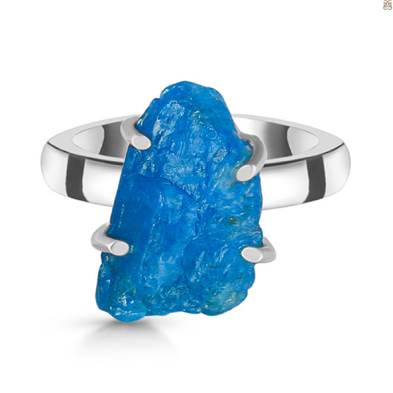 Neon Apatite Rough Ring-R-Size-7 NAR-2-294