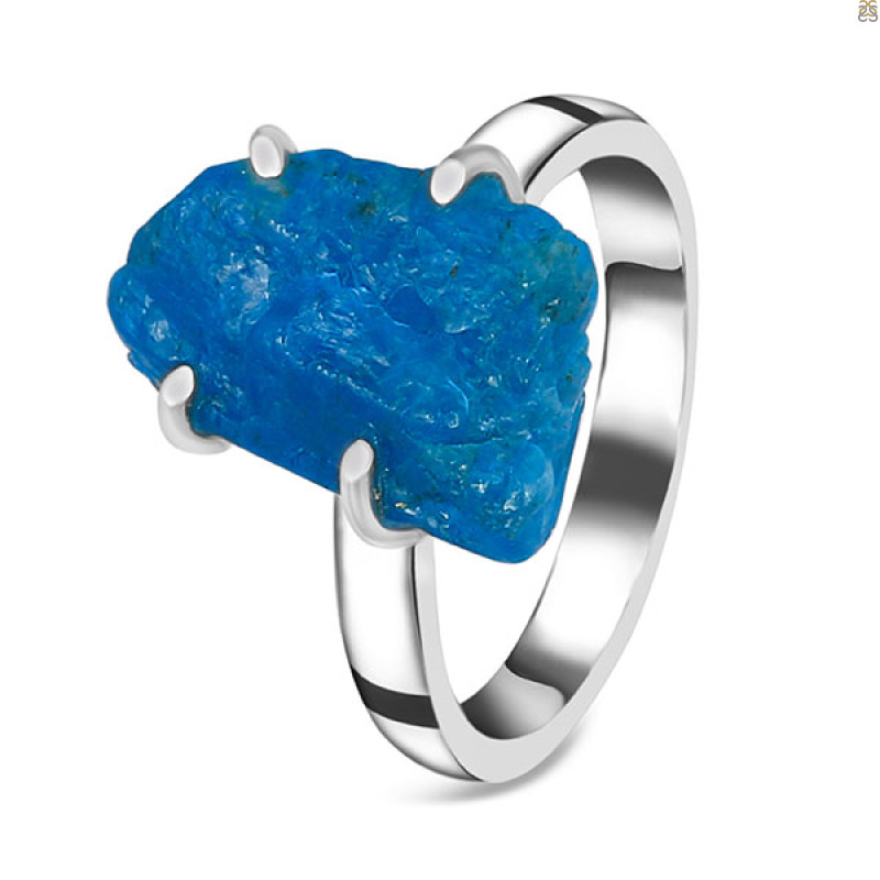 Neon Apatite Rough Ring-R-Size-7 NAR-2-294