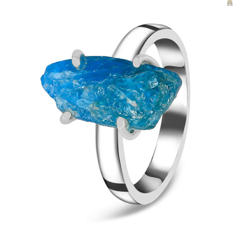 Neon Apatite Rough Ring-R-Size-9 NAR-2-297