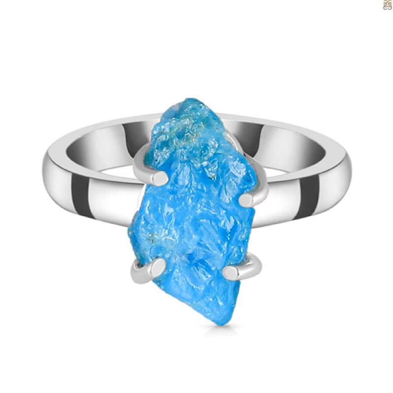 Neon Apatite Rough Ring-R-Size-8 NAR-2-298