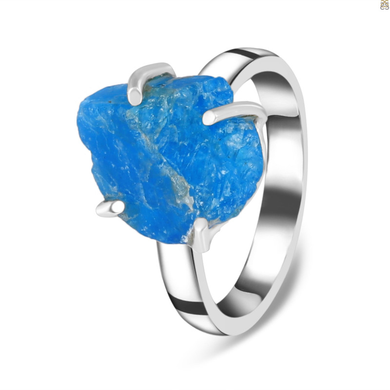Neon Apatite Rough Adjustable Ring-ADJ-R NAR-2-30