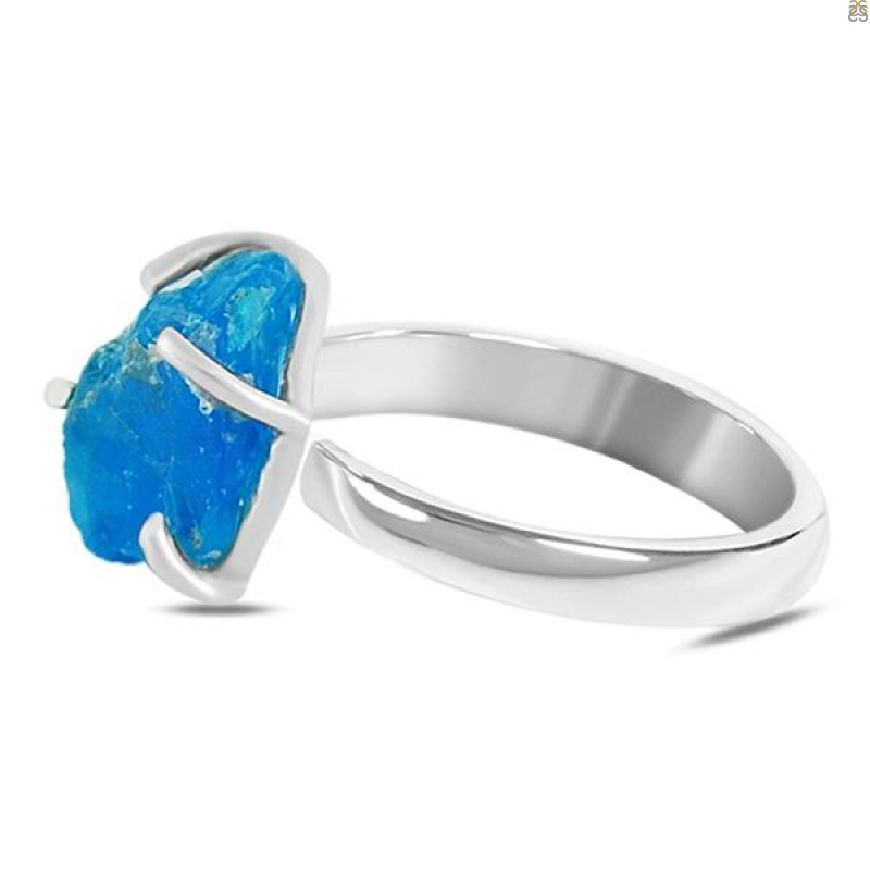 Neon Apatite Rough Adjustable Ring-ADJ-R NAR-2-30
