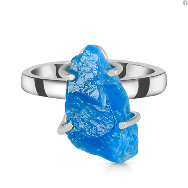 Neon Apatite Rough Ring-R-Size-8 NAR-2-300