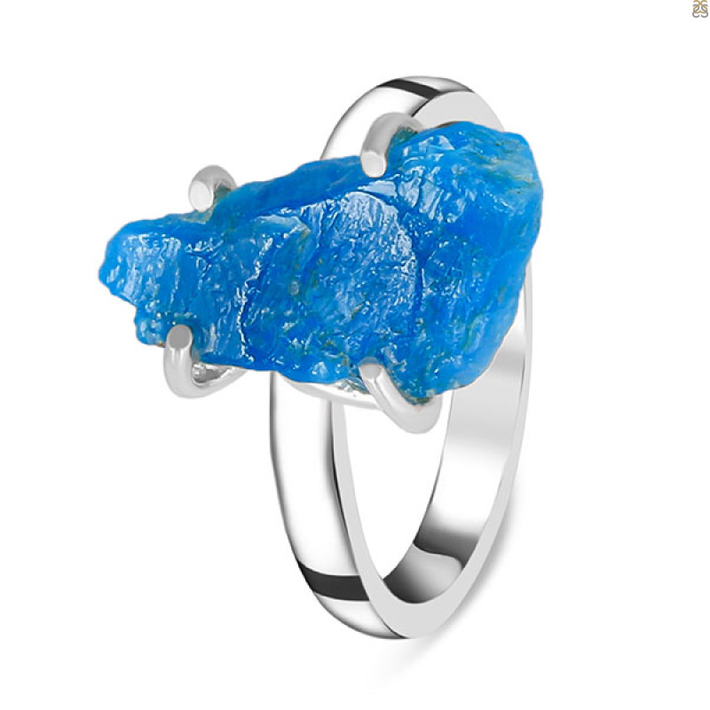 Neon Apatite Rough Ring-R-Size-8 NAR-2-300