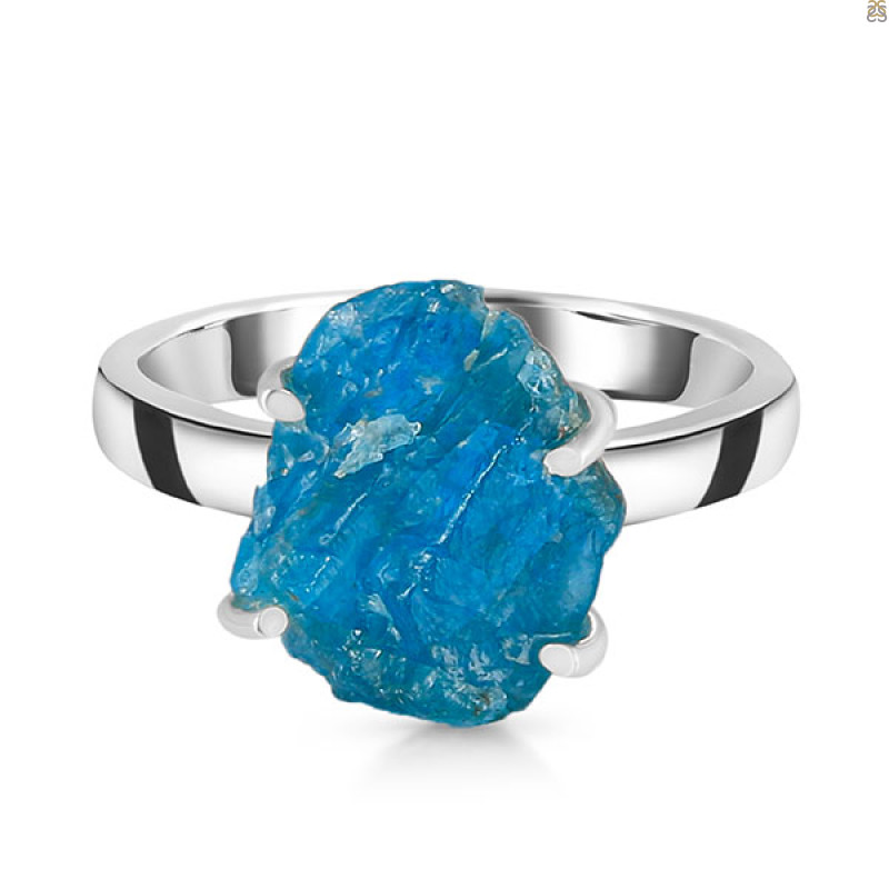 Neon Apatite Rough Ring-R-Size-8 NAR-2-301