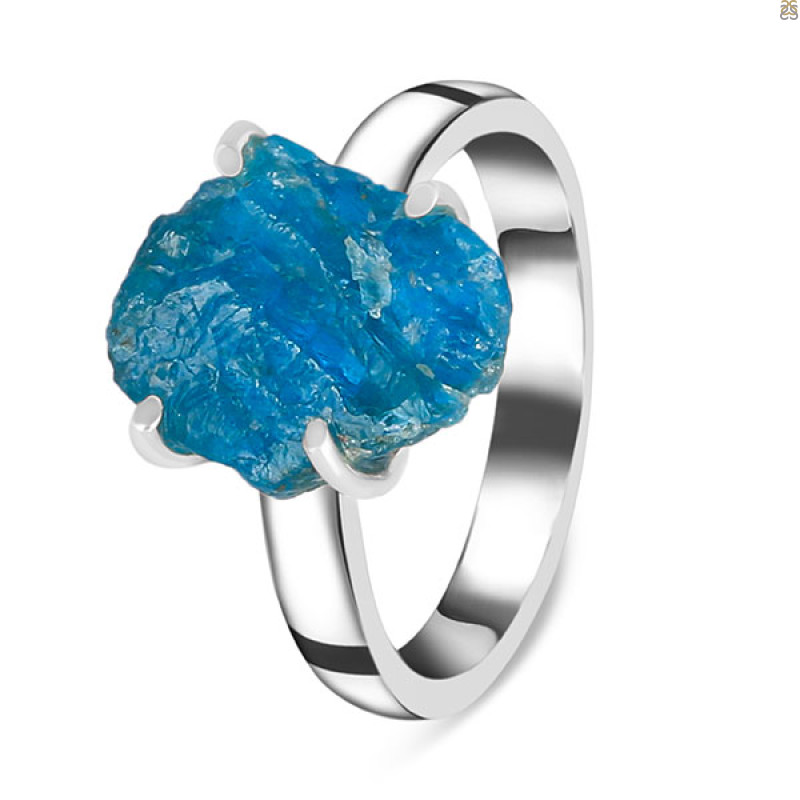Neon Apatite Rough Ring-R-Size-8 NAR-2-301
