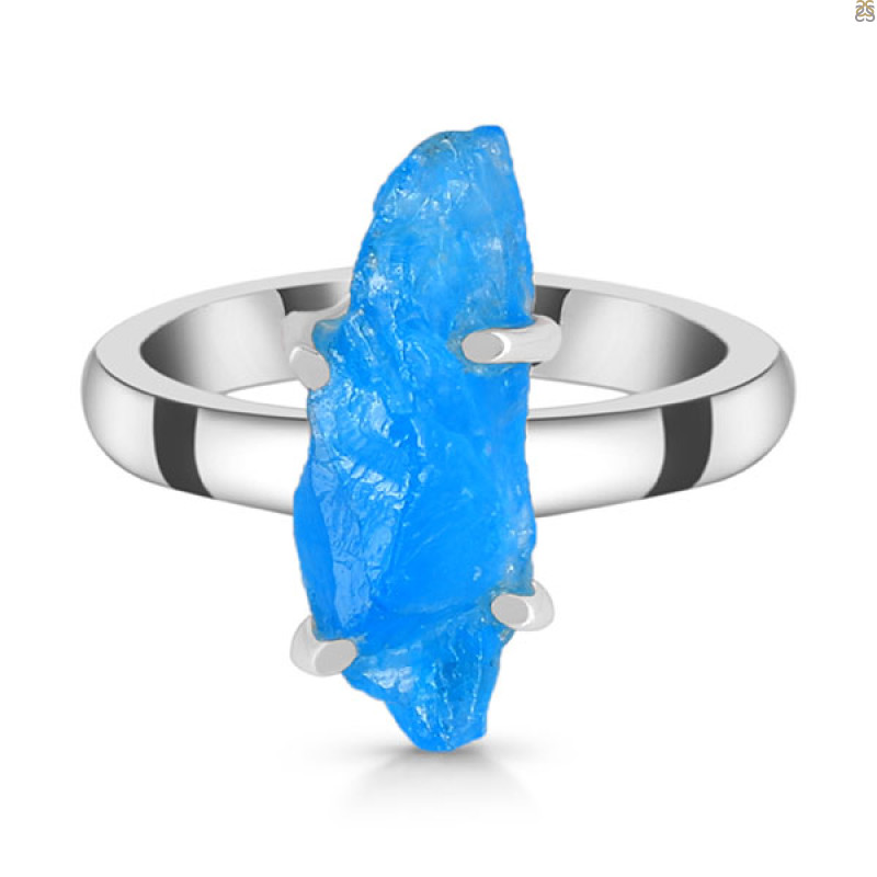Neon Apatite Rough Ring-R-Size-8 NAR-2-302